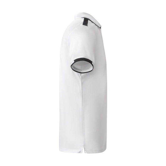 Polo deportivo infantil de poliéster de manga corta 140 g/m2 Roly color blanco segunda vista lateral Polo deportivo infantil de poliéster de manga corta 140 g/m2 Roly color blanco segunda vista lateral