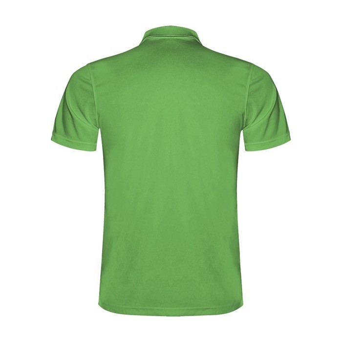 Polo técnico infantil de poliéster en punto piqué 150 g/m2 Roly color verde manzana segunda vista trasera