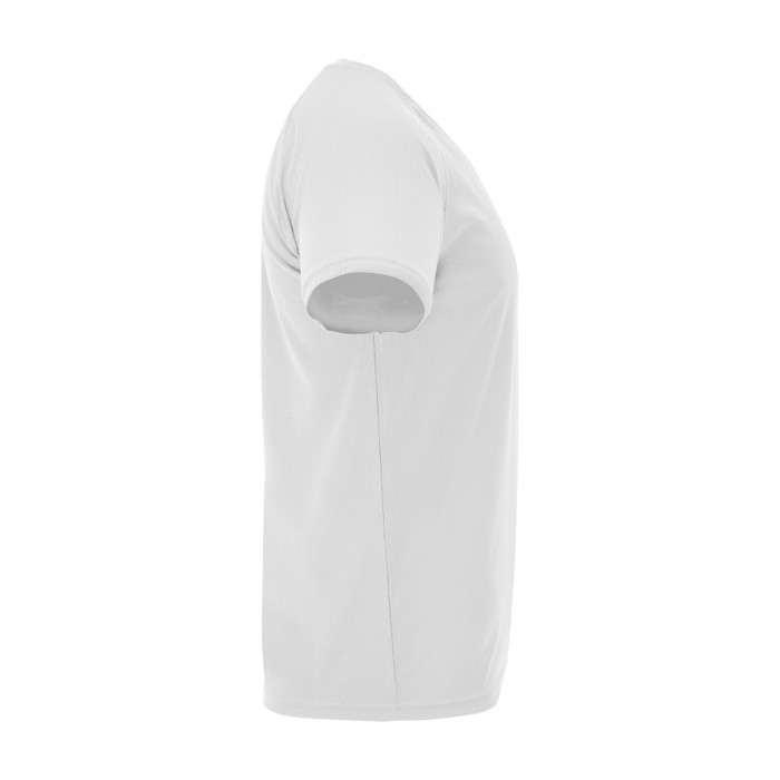 Camiseta técnica de poliéster 100% para niños 135 g/m2 Roly color blanco segunda vista lateral