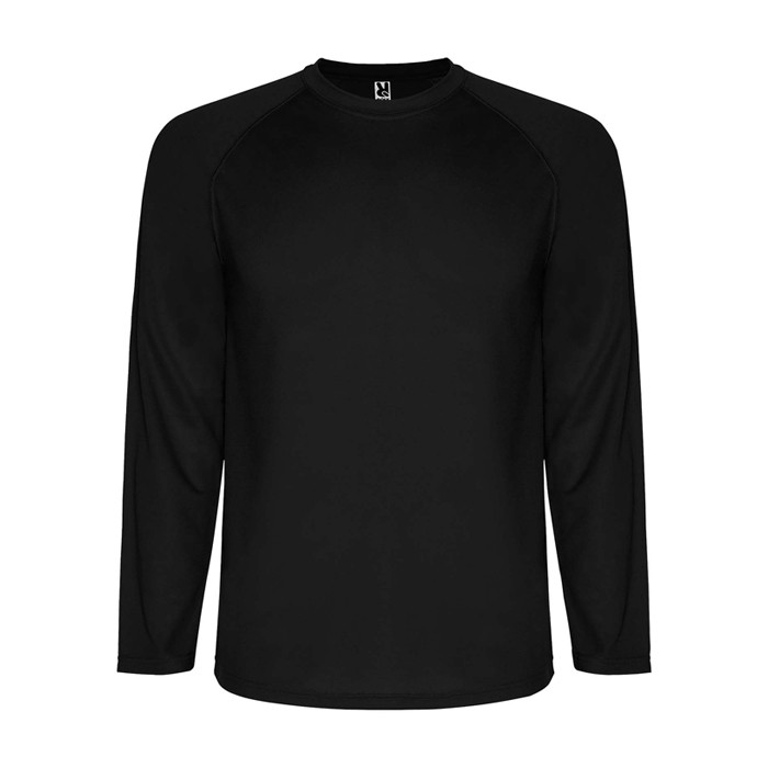 Camiseta técnica deportiva para niños de manga larga 150 g/m2 Roly color negro Camiseta técnica deportiva para niños de manga larga 150 g/m2 Roly color negro