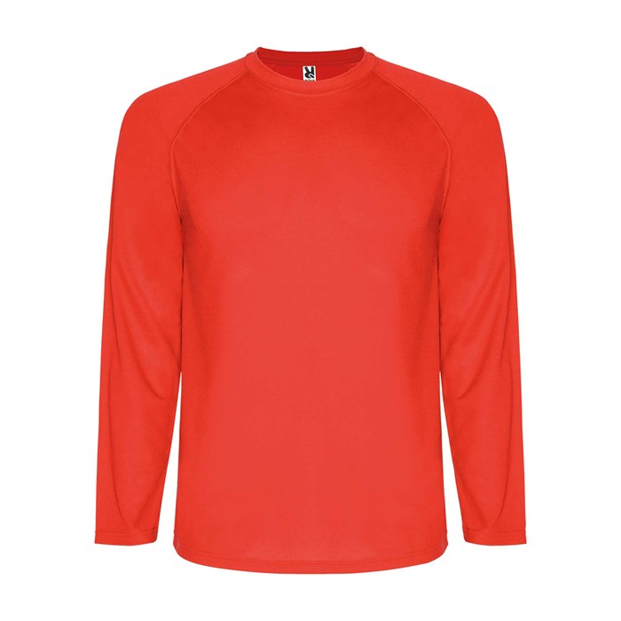 Camiseta técnica deportiva para niños de manga larga 150 g/m2 Roly color rojo Camiseta técnica deportiva para niños de manga larga 150 g/m2 Roly color rojo