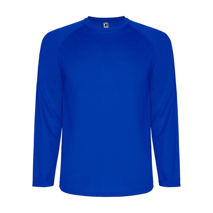 Camiseta técnica deportiva para niños de manga larga 150 g/m2 Roly color azul Camiseta técnica deportiva para niños de manga larga 150 g/m2 Roly color azul
