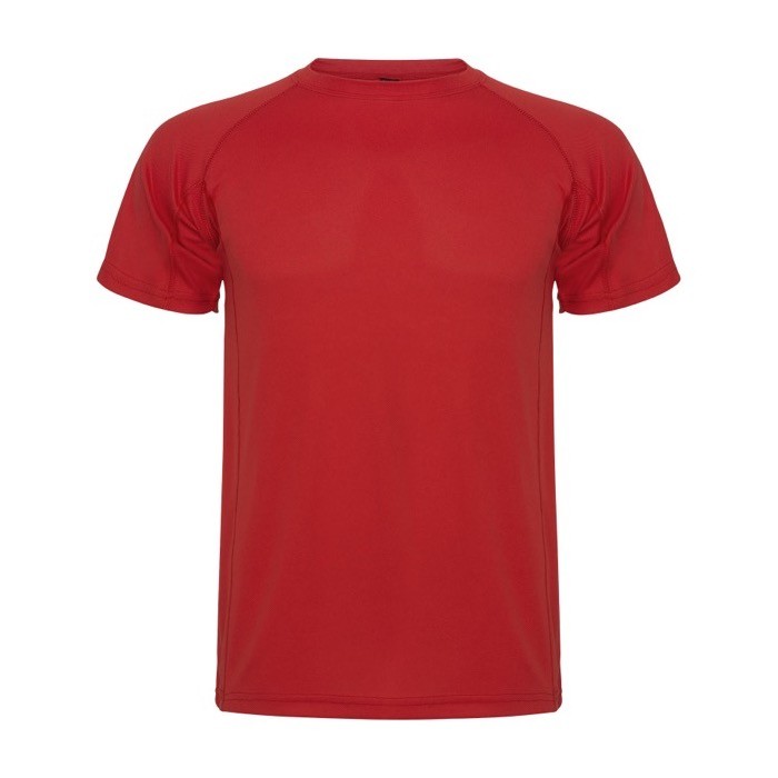 Camiseta técnica infantil de punto piqué en poliéster 150 g/m2 Roly color rojo