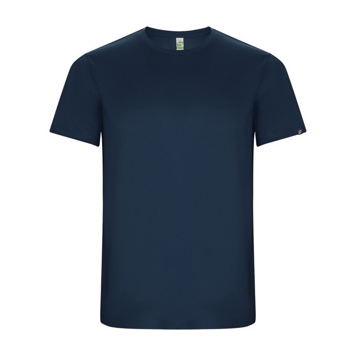 Camiseta técnica de 50% poliéster reciclado para niños 135 g/m2 Roly color azul marino