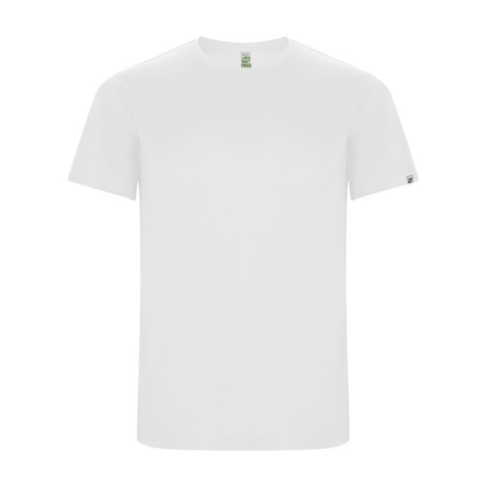 Camiseta técnica de 50% poliéster reciclado para niños 135 g/m2 Roly color blanco