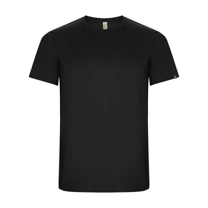 Camiseta técnica de 50% poliéster reciclado para niños 135 g/m2 Roly color negro