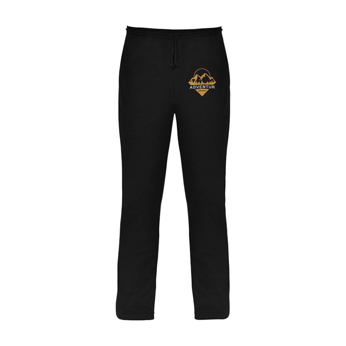 Pantalón deportivo para niños de algodón y poliéster 280 g/m2 Roly color negro vista impresión serigrafía Pantalón deportivo para niños de algodón y poliéster 280 g/m2 Roly color negro vista impresión serigrafía