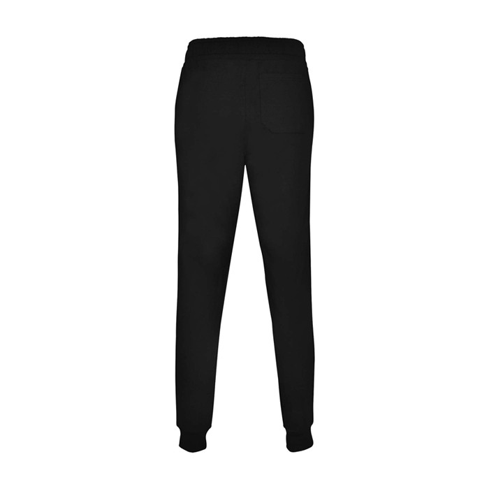 Pantalón infantil sport de algodón y poliéster con pernera 280 g/m2 Roly color negro segunda vista trasera Pantalón infantil sport de algodón y poliéster con pernera 280 g/m2 Roly color negro segunda vista trasera