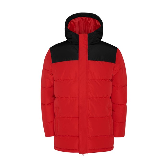 Chaqueta acolchada infantil de poliéster con puños elásticos Roly color rojo Chaqueta acolchada infantil de poliéster con puños elásticos Roly color rojo