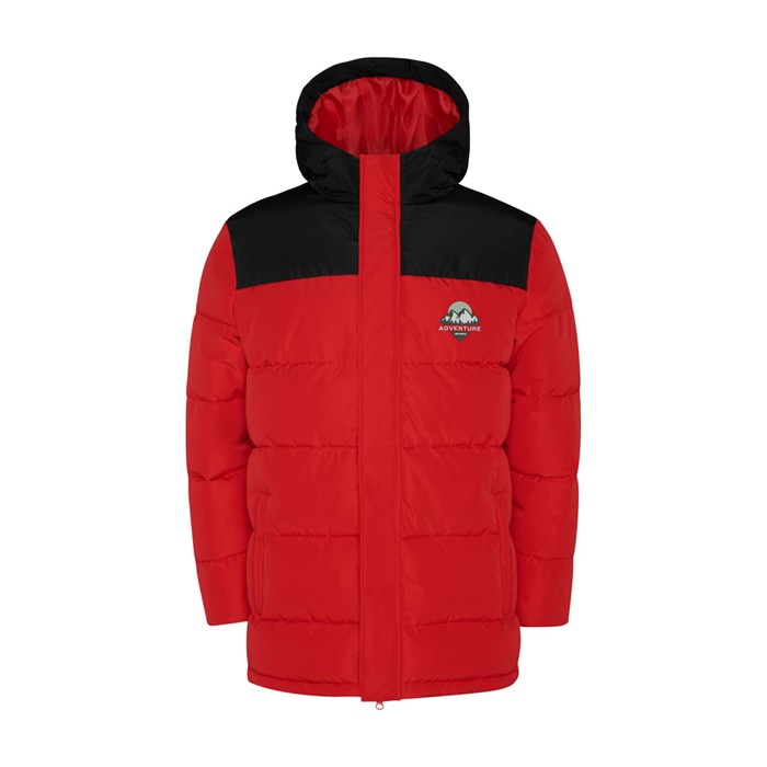 Chaqueta acolchada infantil de poliéster con puños elásticos Roly color rojo Chaqueta acolchada infantil de poliéster con puños elásticos Roly color rojo