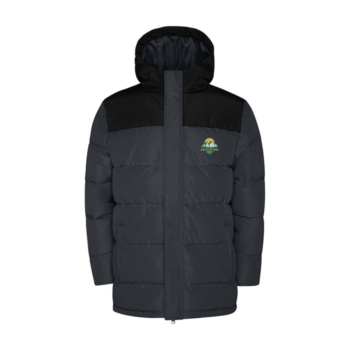 Chaqueta acolchada infantil de poliéster con puños elásticos Roly color negro Chaqueta acolchada infantil de poliéster con puños elásticos Roly color negro