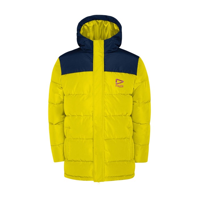 Chaqueta acolchada infantil de poliéster con puños elásticos Roly color amarillo Chaqueta acolchada infantil de poliéster con puños elásticos Roly color amarillo
