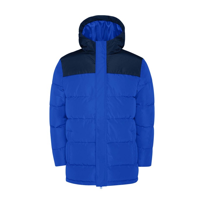 Chaqueta acolchada infantil de poliéster con puños elásticos Roly color azul real Chaqueta acolchada infantil de poliéster con puños elásticos Roly color azul real