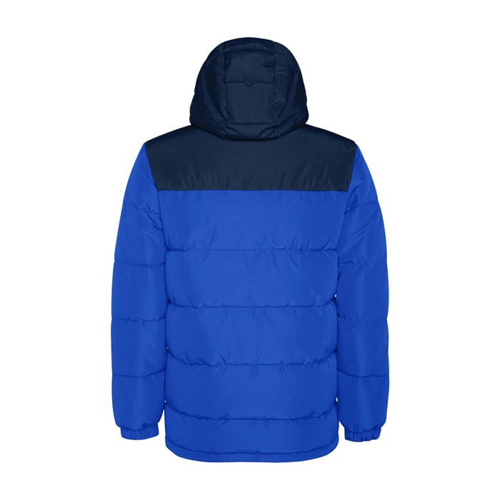 Chaqueta acolchada infantil de poliéster con puños elásticos Roly color azul real segunda vista trasera Chaqueta acolchada infantil de poliéster con puños elásticos Roly color azul real segunda vista trasera