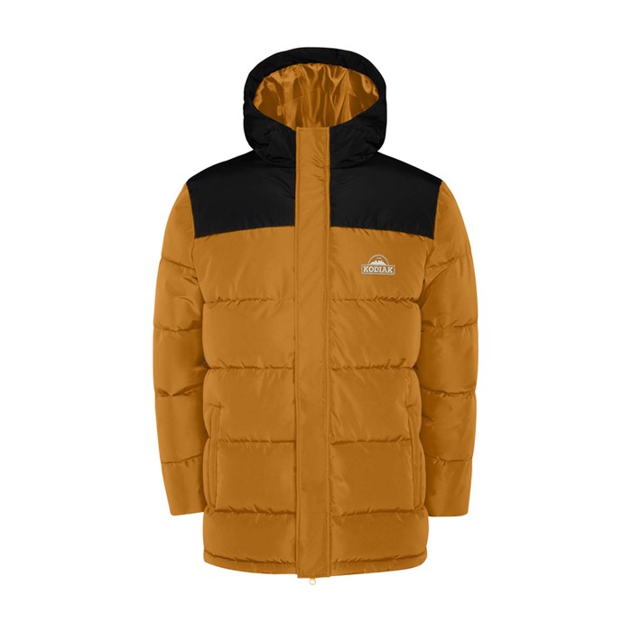 Chaqueta acolchada infantil de poliéster con puños elásticos Roly color marrón Chaqueta acolchada infantil de poliéster con puños elásticos Roly color marrón