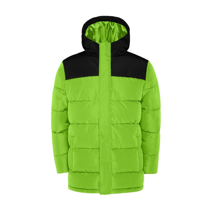 Chaqueta acolchada infantil de poliéster con puños elásticos Roly color verde lima Chaqueta acolchada infantil de poliéster con puños elásticos Roly color verde lima