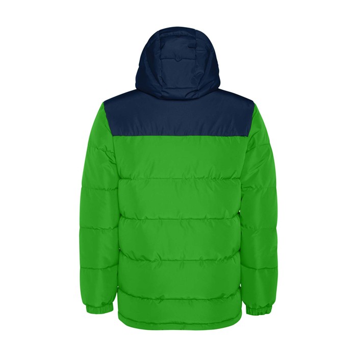 Chaqueta acolchada infantil de poliéster con puños elásticos Roly color verde segunda vista trasera Chaqueta acolchada infantil de poliéster con puños elásticos Roly color verde segunda vista trasera