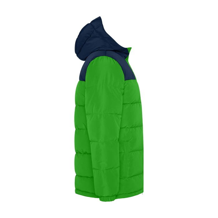 Chaqueta acolchada infantil de poliéster con puños elásticos Roly color verde segunda vista lateral Chaqueta acolchada infantil de poliéster con puños elásticos Roly color verde segunda vista lateral