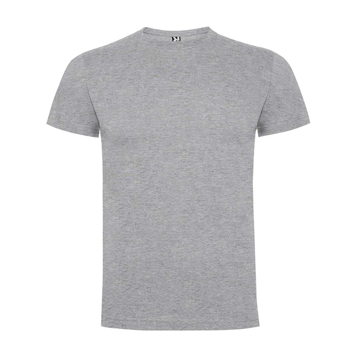 Camiseta infantil de manga corta de algodón en punto 165 g/m2 Roly color gris claro jaspeado Camiseta infantil de manga corta de algodón en punto 165 g/m2 Roly color gris claro jaspeado