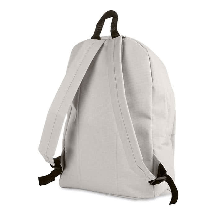 Mochila personalizada con bolsillo exterior color Gris segunda vista Mochila personalizada con bolsillo exterior color Gris segunda vista