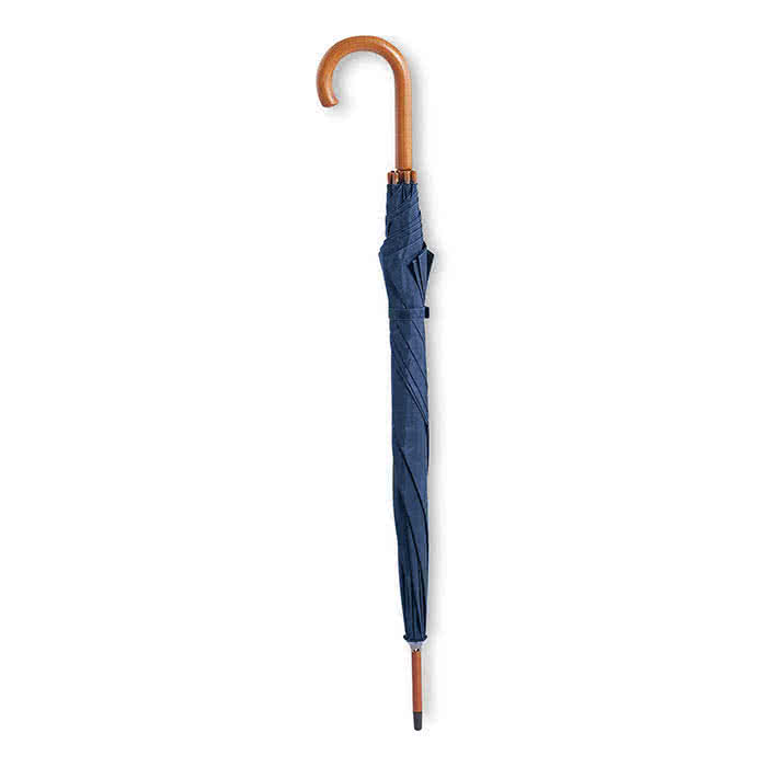 Paraguas personalizado 23'' con mango de madera color Azul tercera vista