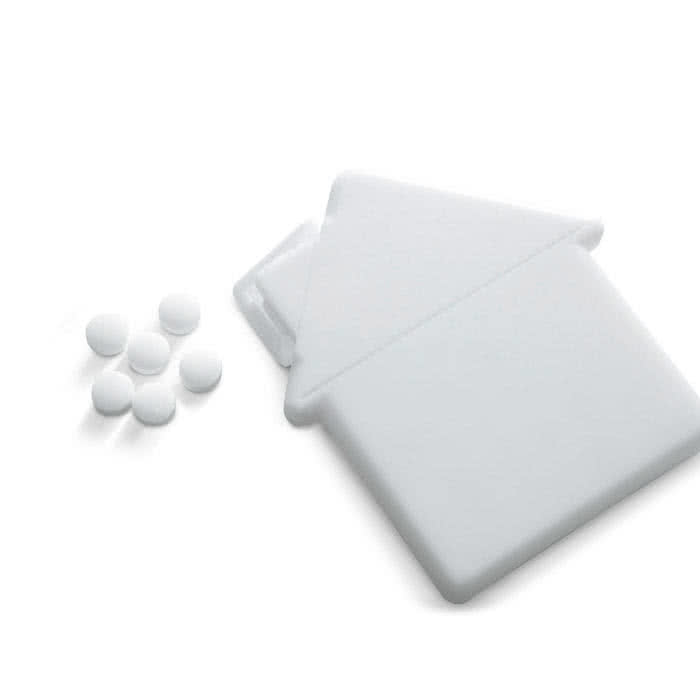 Caramelos personalizados baratos en forma de casa color Blanco