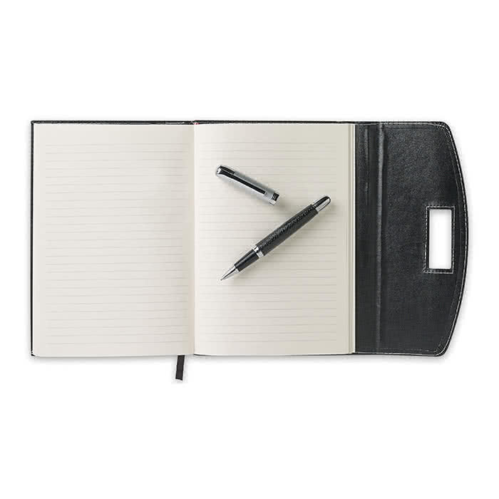 Bloc de notas exclusivo con bolígrafo color Negro tercera vista