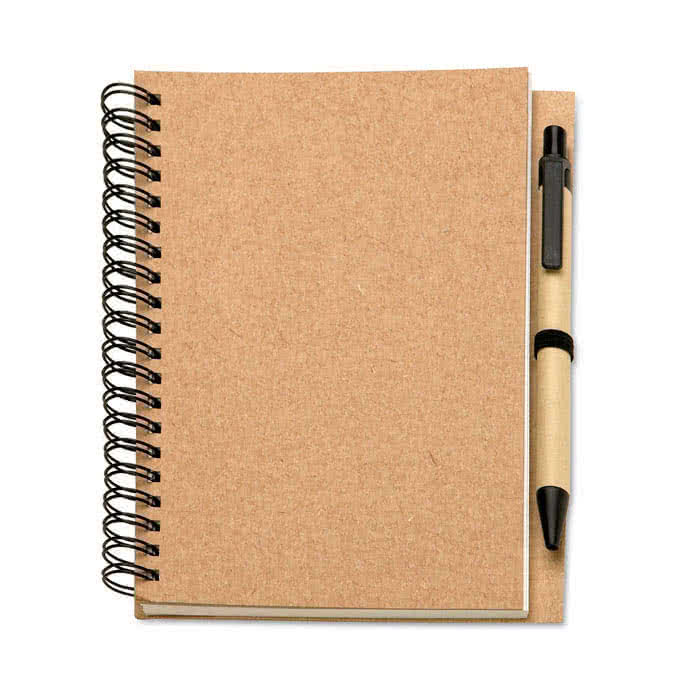 Libreta personalizada de papel reciclado color Beige cuarta vista Libreta personalizada de papel reciclado color Beige cuarta vista