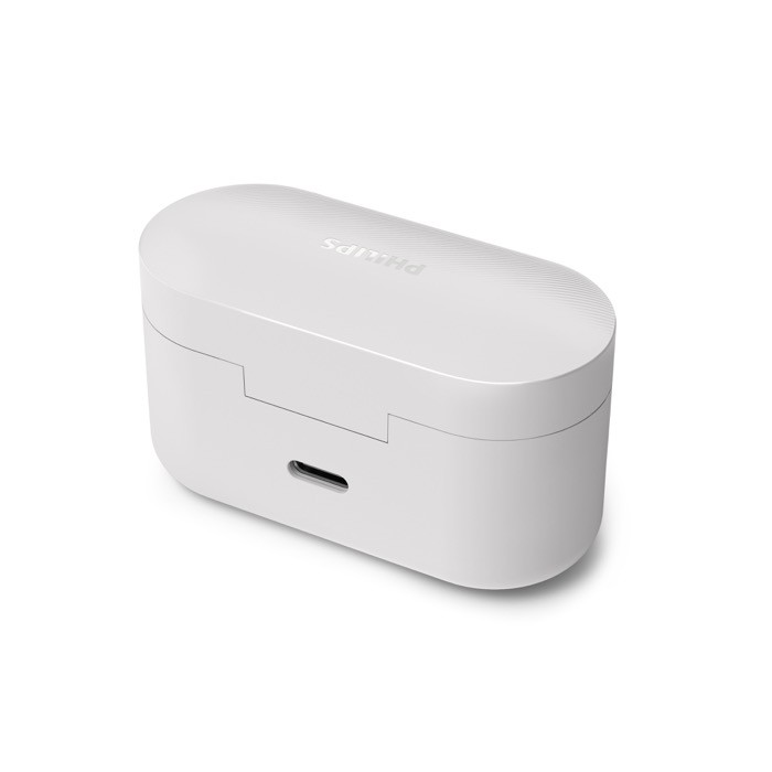 Auriculares inalámbricos con localizador y larga reproducción Phillips color blanco cuarta vista Auriculares inalámbricos con localizador y larga reproducción Phillips color blanco cuarta vista