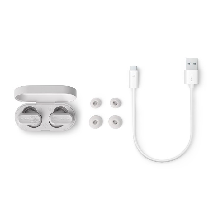 Auriculares inalámbricos con localizador y larga reproducción Phillips color blanco quinta vista Auriculares inalámbricos con localizador y larga reproducción Phillips color blanco quinta vista