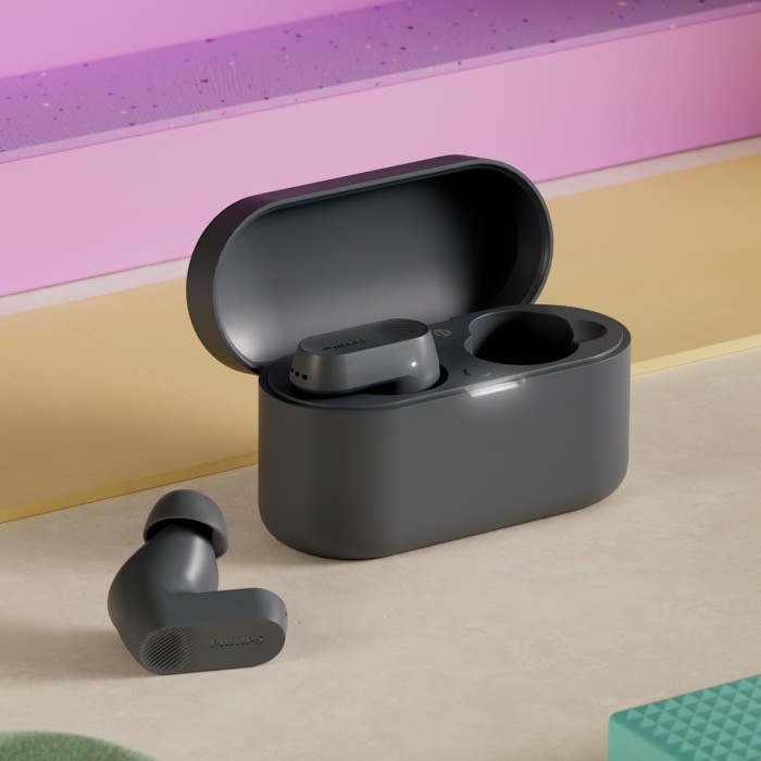 Auriculares inalámbricos con localizador y larga reproducción Phillips color gris oscuro Auriculares inalámbricos con localizador y larga reproducción Phillips color gris oscuro