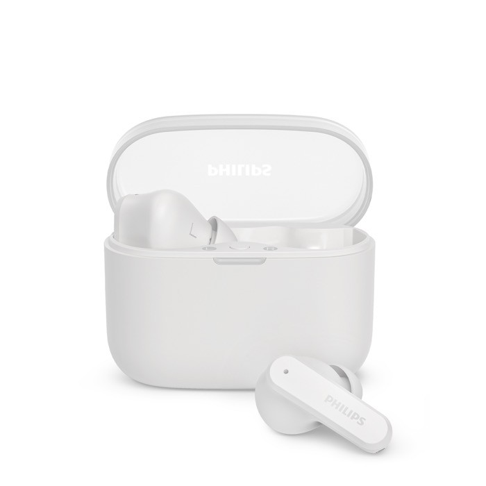 Auriculares inalámbricos de botón de larga duración marca Phillips color blanco segunda vista
