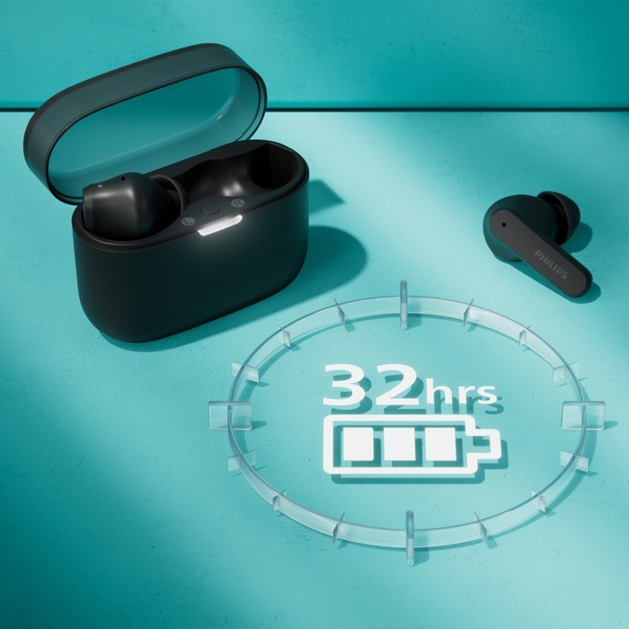 Auriculares inalámbricos de botón de larga duración marca Phillips color negro quinta vista