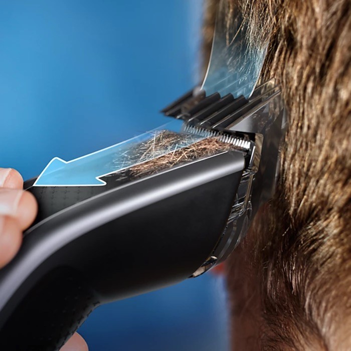 Kit de maquina de afeitar, tijeras y peine para peinar marca Phillips color titanio sexta vista Kit de maquina de afeitar, tijeras y peine para peinar marca Phillips color titanio sexta vista