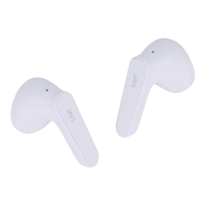Auriculares inalámbricos ergonómicos en estuche personalizable color blanco quinta vista Auriculares inalámbricos ergonómicos en estuche personalizable color blanco quinta vista