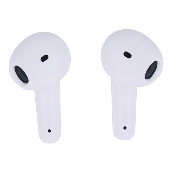 Auriculares inalámbricos ergonómicos en estuche personalizable color blanco septima vista Auriculares inalámbricos ergonómicos en estuche personalizable color blanco septima vista