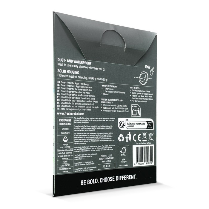 Localizador de objetos con llavero compatible con dispositivos Apple color gris oscuro quinta vista Localizador de objetos con llavero compatible con dispositivos Apple color gris oscuro quinta vista