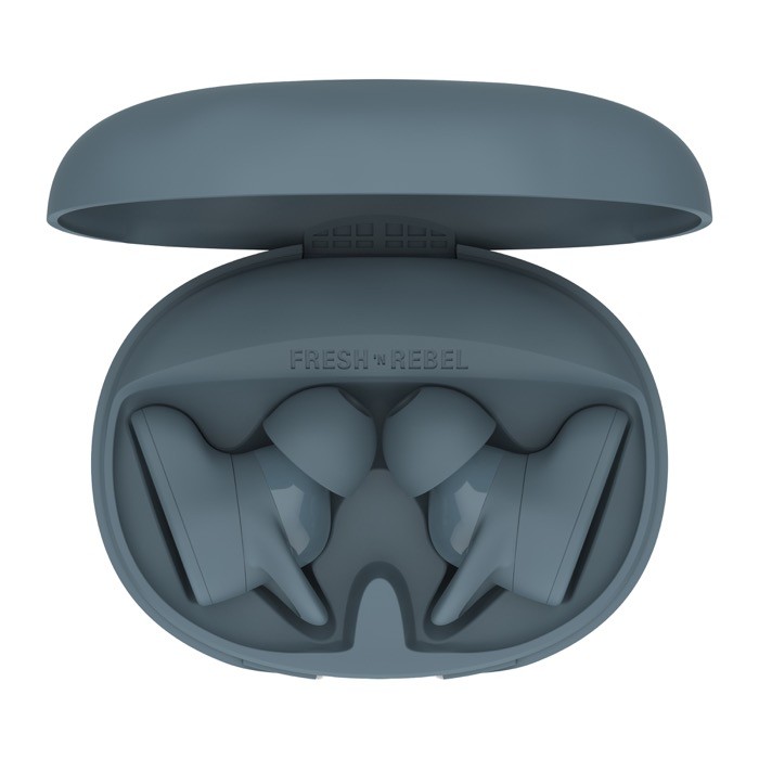 Auriculares deportivos en estuche ovalado Fresh 'n Rebel color azul cuarta vista Auriculares deportivos en estuche ovalado Fresh 'n Rebel color azul cuarta vista