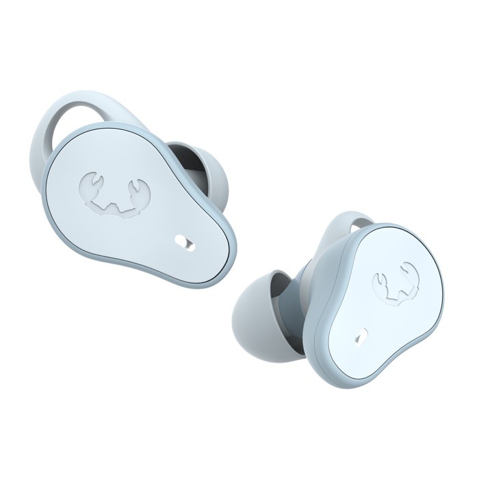 Auriculares deportivos en estuche ovalado Fresh 'n Rebel color azul pastel tercera vista Auriculares deportivos en estuche ovalado Fresh 'n Rebel color azul pastel tercera vista