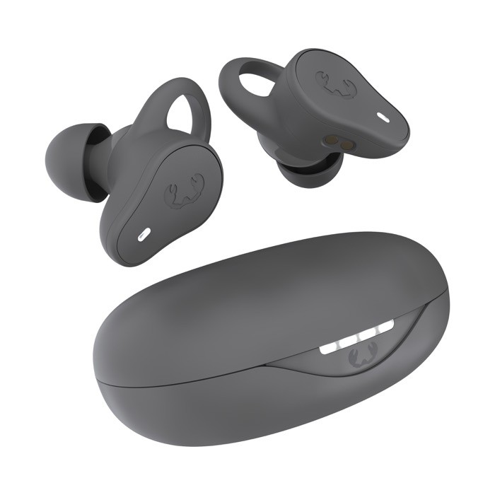 Auriculares deportivos en estuche ovalado Fresh 'n Rebel color titanio Auriculares deportivos en estuche ovalado Fresh 'n Rebel color titanio