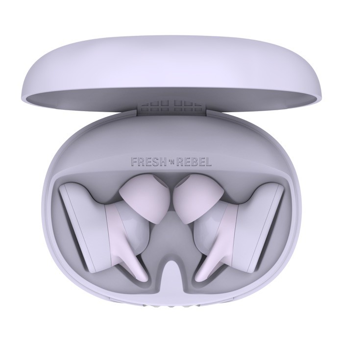 Auriculares deportivos en estuche ovalado Fresh 'n Rebel color lila cuarta vista Auriculares deportivos en estuche ovalado Fresh 'n Rebel color lila cuarta vista