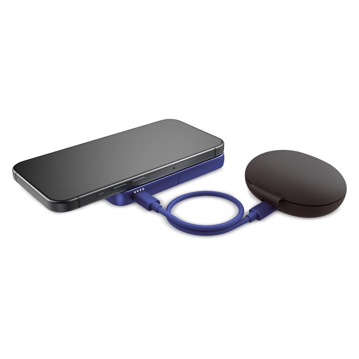 Powerbank con función de soporte para móvil Fresh 'n Rebel 5.000 mAh color azul cuarta vista