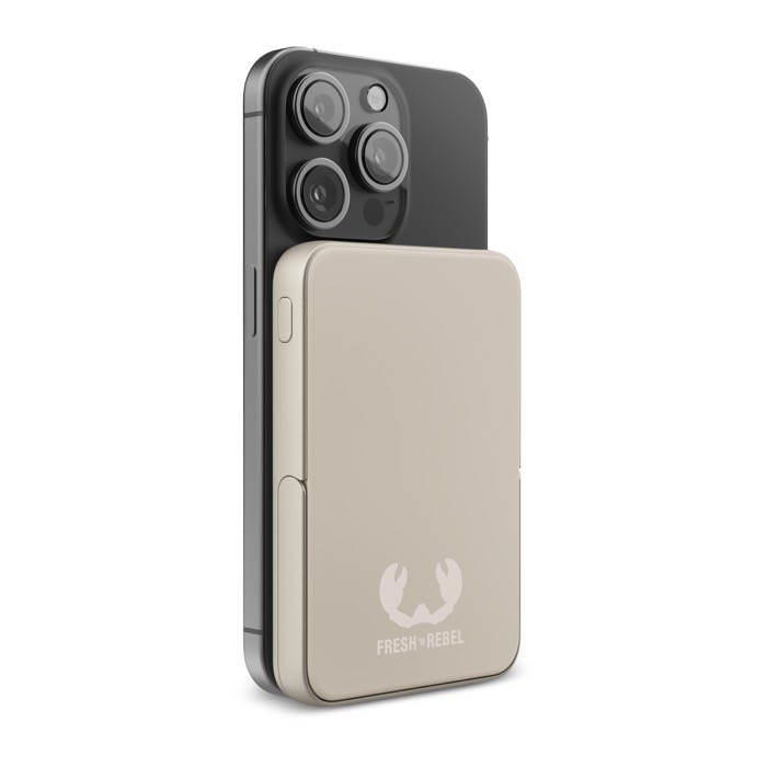 Powerbank con función de soporte para móvil Fresh 'n Rebel 5.000 mAh color beige tercera vista