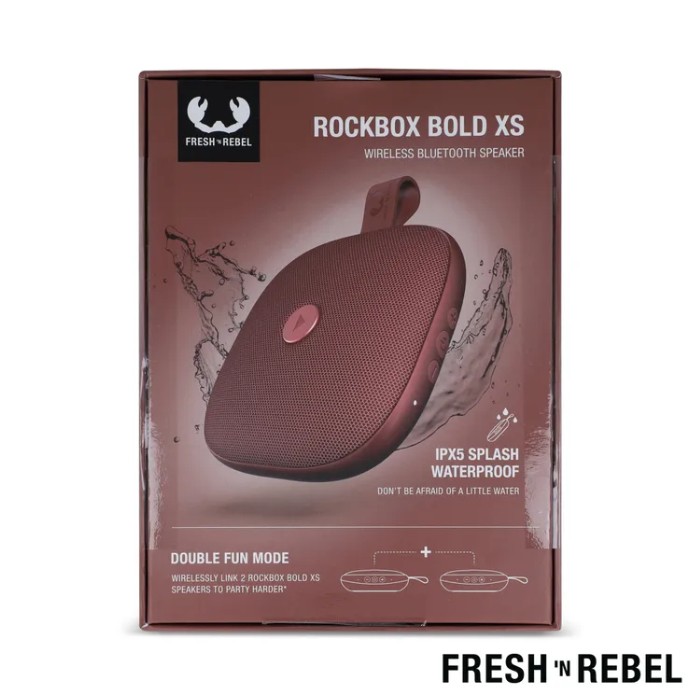 Altavoz portátil de forma cuadrada resistente al agua Fresh 'n Rebel color caoba septima vista Altavoz portátil de forma cuadrada resistente al agua Fresh 'n Rebel color caoba septima vista