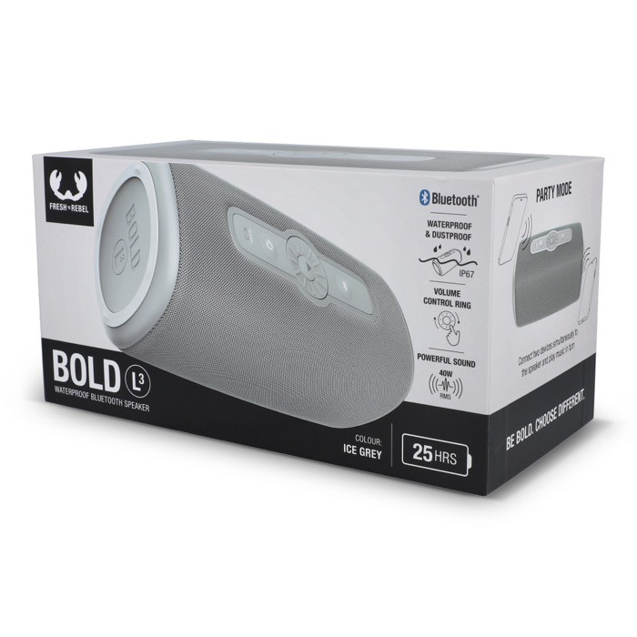 Altavoz resistente al agua con carga rápida Fresh n Rebel 40W color gris claro septima vista Altavoz resistente al agua con carga rápida Fresh n Rebel 40W color gris claro septima vista