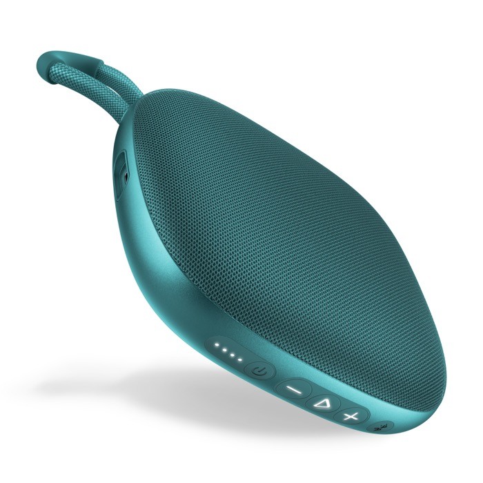 Altavoz portátil en varios colores con asa de transporte 5W color verde esmeralda tercera vista Altavoz portátil en varios colores con asa de transporte 5W color verde esmeralda tercera vista