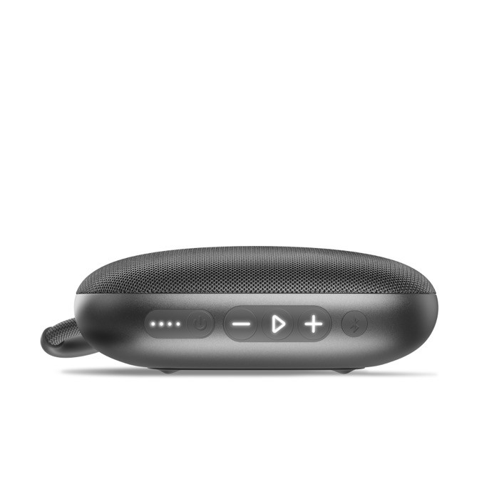 Altavoz portátil en varios colores con asa de transporte 5W color gris oscuro sexta vista Altavoz portátil en varios colores con asa de transporte 5W color gris oscuro sexta vista