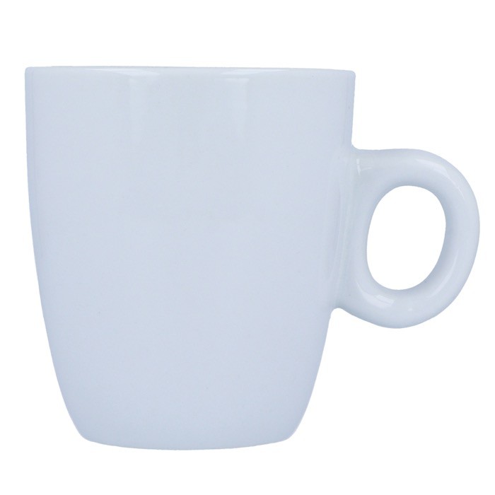 Taza de cerámica blanca apta para las máquinas de café 200ml color blanco cuarta vista Taza de cerámica blanca apta para las máquinas de café 200ml color blanco cuarta vista