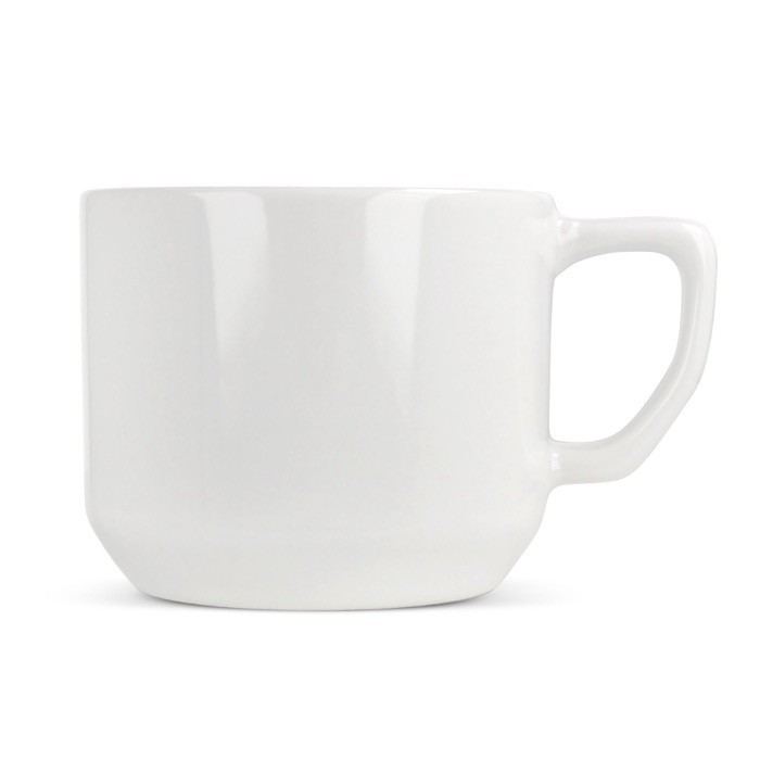 Taza de cerámica blanca con una asa rectangular compacta 250ml color blanco segunda vista