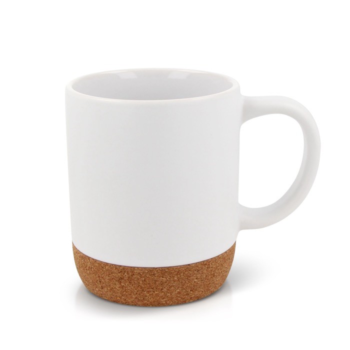Taza de colores con detalle de corcho en la base 250ml color blanco